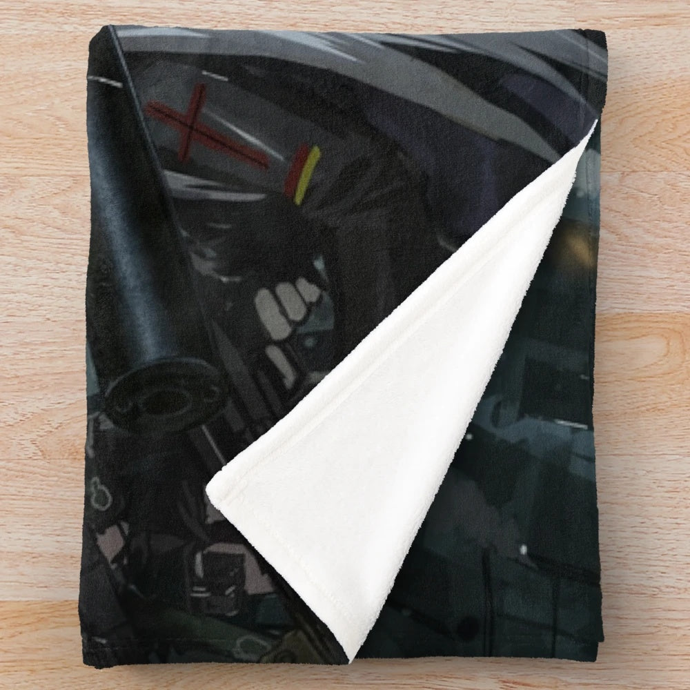 Girls Frontline themed plush blanket with popular characters