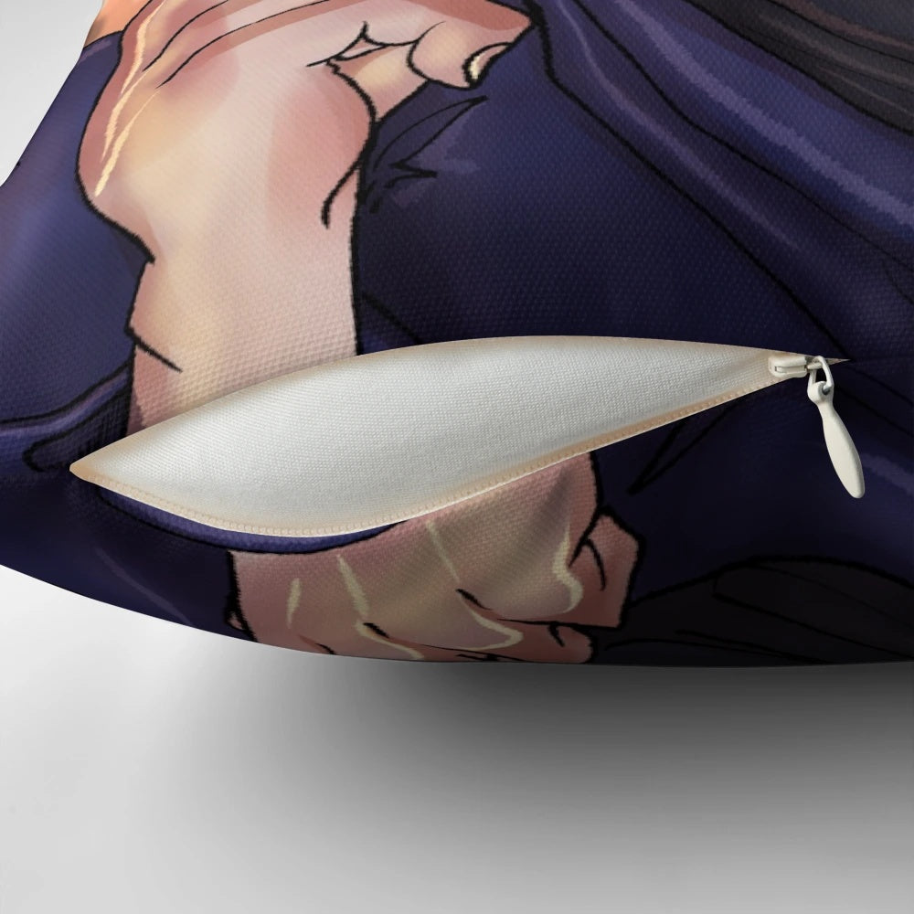 Anime-style plush pillow featuring the character Gojo Satoru from the series Jujutsu Kaisen.