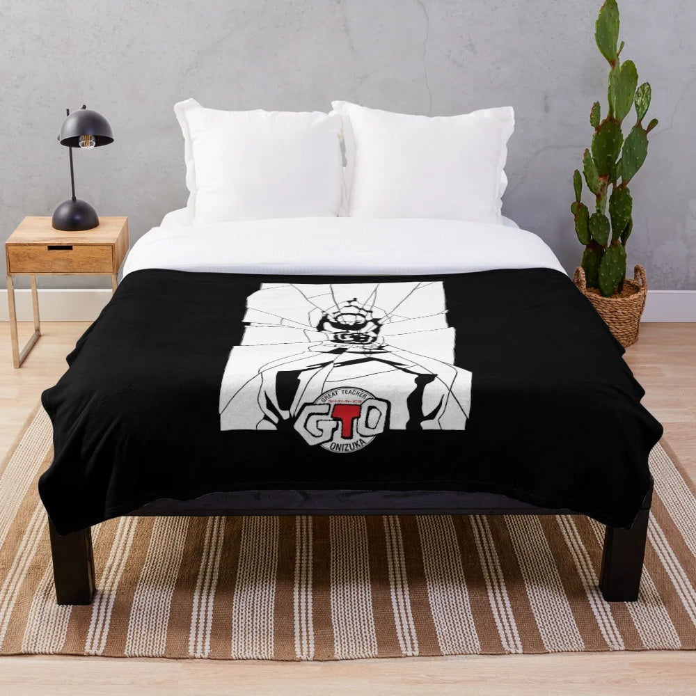 Anime-inspired GTO Mirror Shot plush blanket featuring teacher character