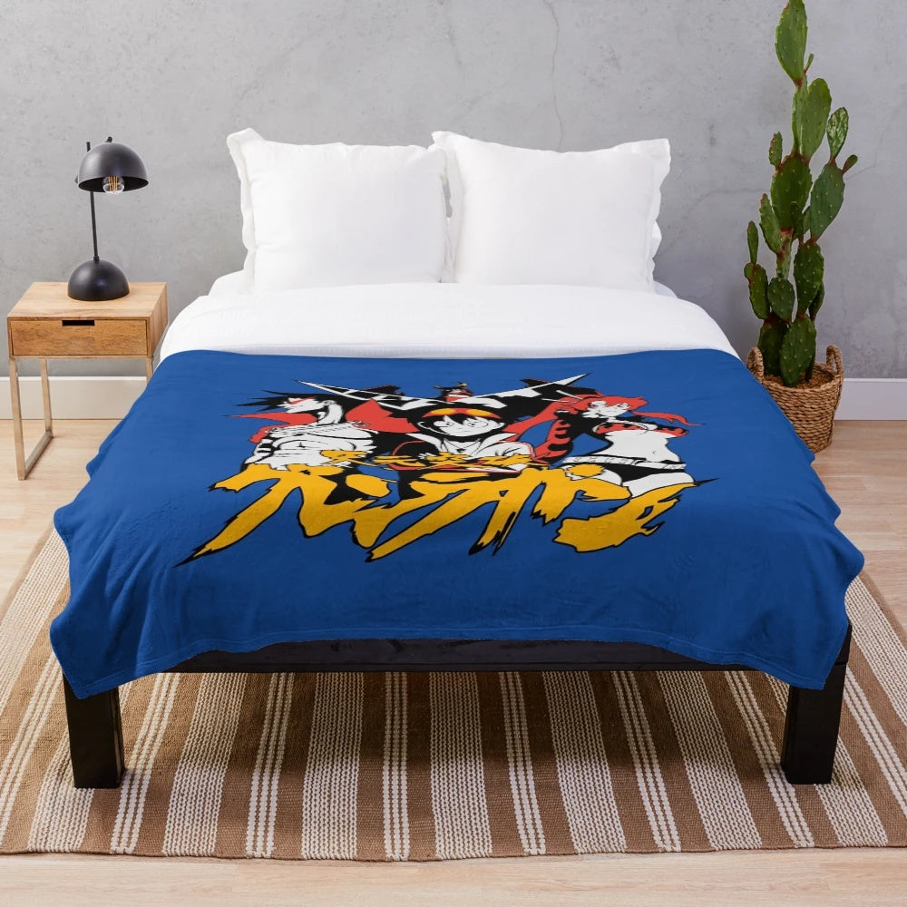 Gurren Lagann inspired plush blanket with vector art design