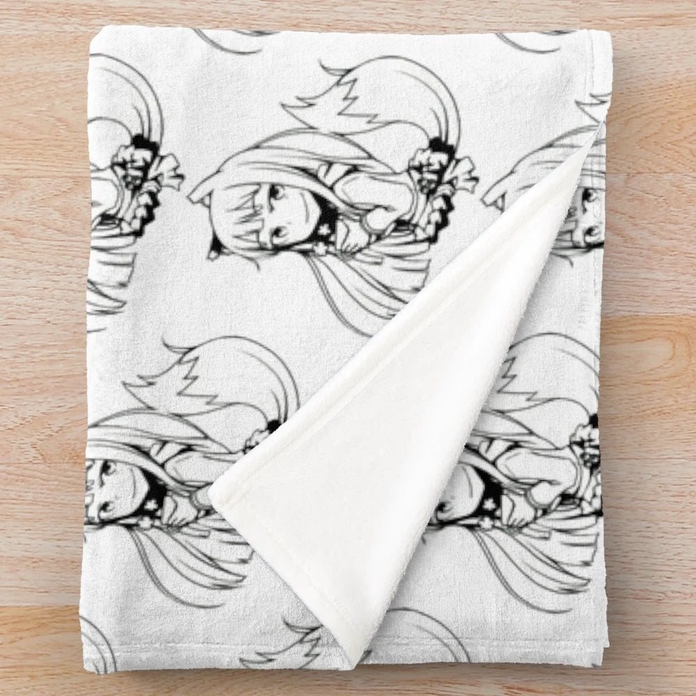 Soft and cozy plush blanket featuring the beloved character Horo from the anime series Spice and Wolf