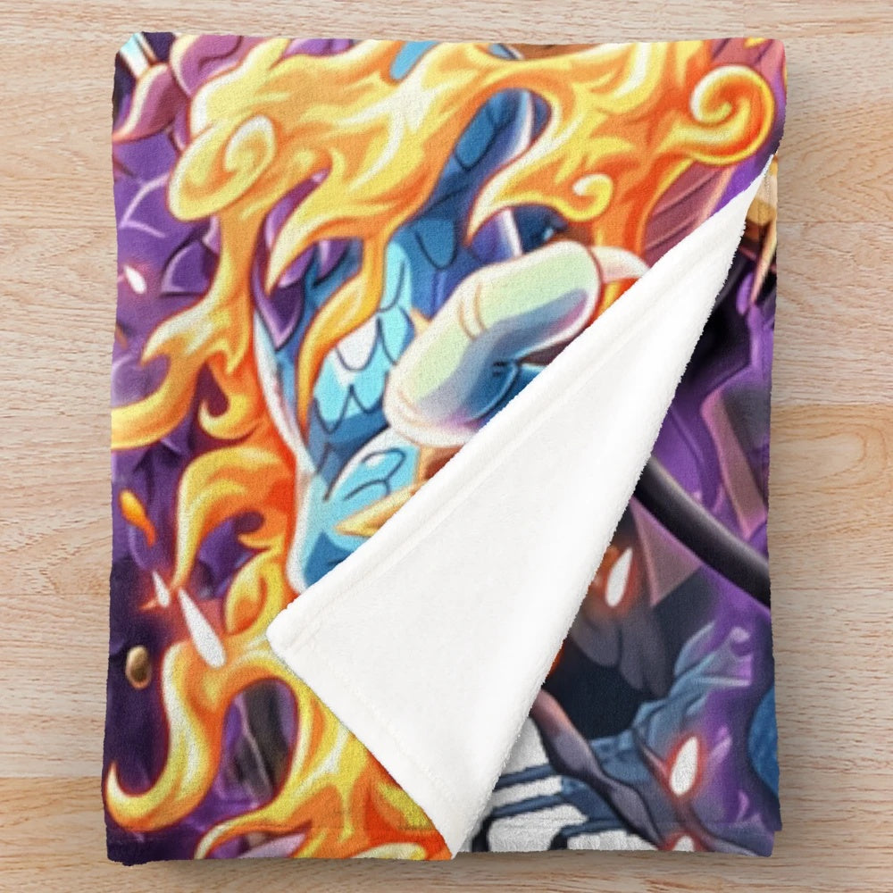 Anime-inspired Hundred Beast Kaido plush blanket