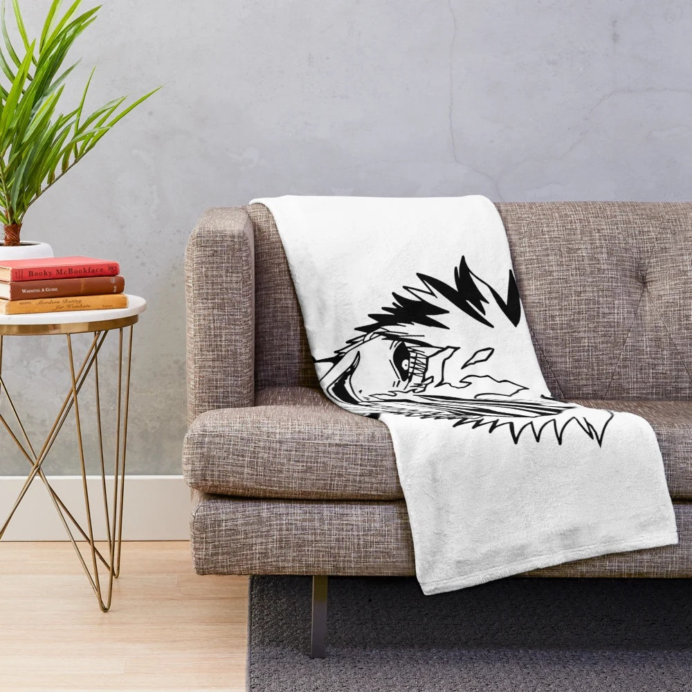 Ichigo-themed plush blanket featuring the character from the popular anime