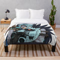 Plush blanket featuring the character il Dottore from the video game Genshin Impact