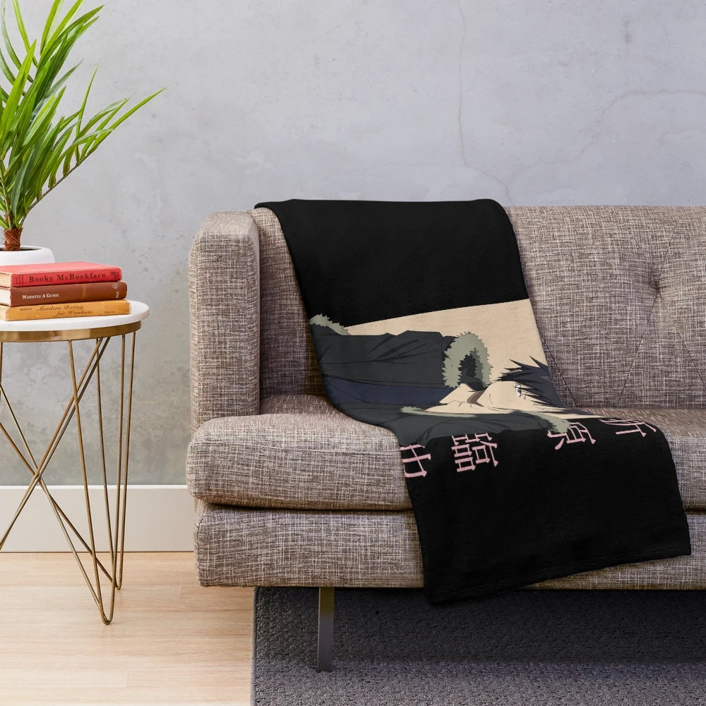 Anime-inspired plush blanket featuring the character Izaya Orihara from the series Durarara!!