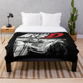 Anime inspired plush blanket featuring the Toyota Corolla AE86 Sprinter Trueno and Mazda RX-7 FC3S