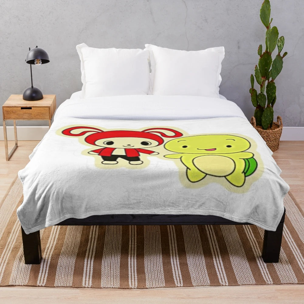 Soft and cozy plush blanket featuring the characters JJ and Mikey from the Maizen YouTube channel