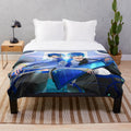 Anime-inspired Kaito Vocaloid plush blanket