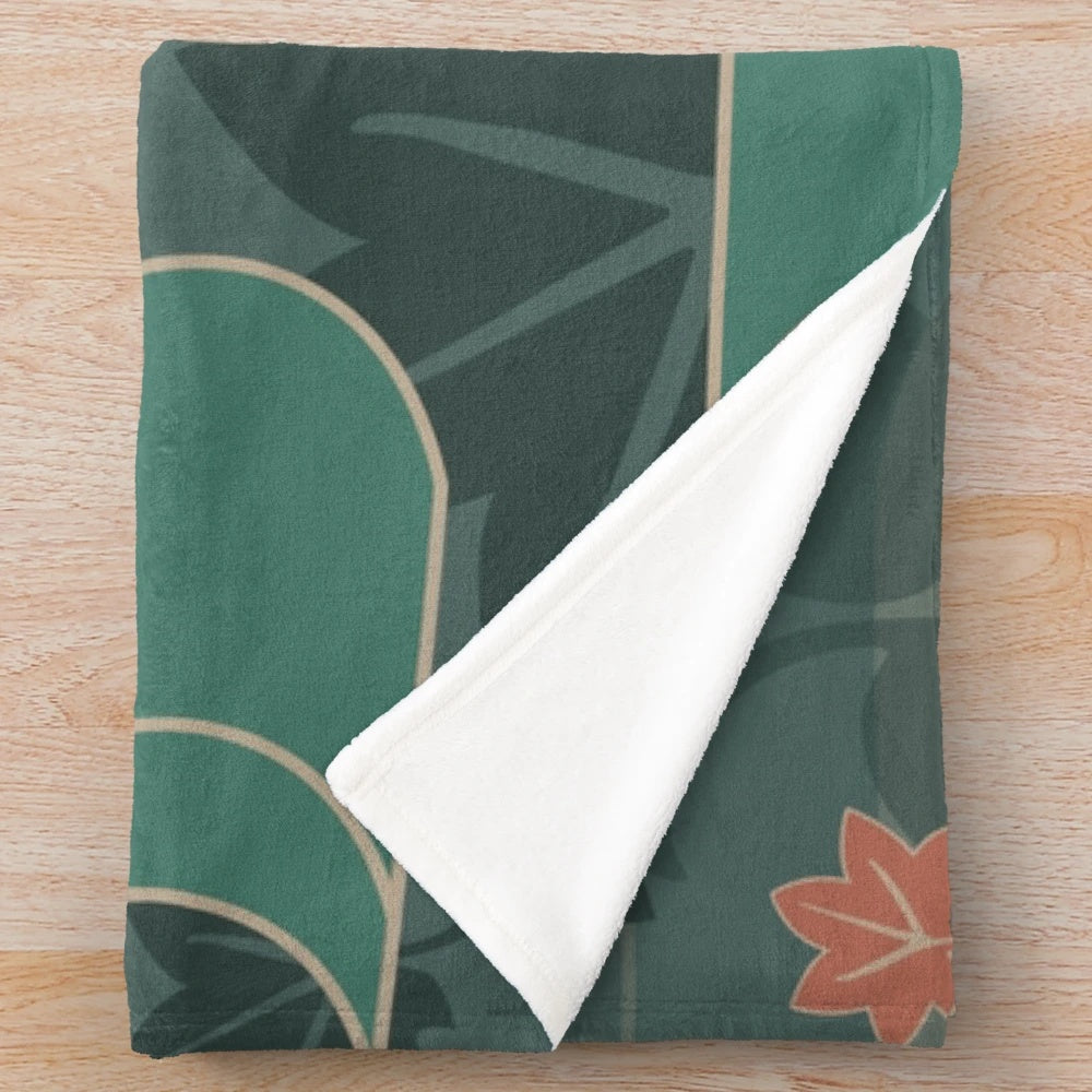 Cozy Kazuha plush blanket with maple leaf and autumn-inspired design