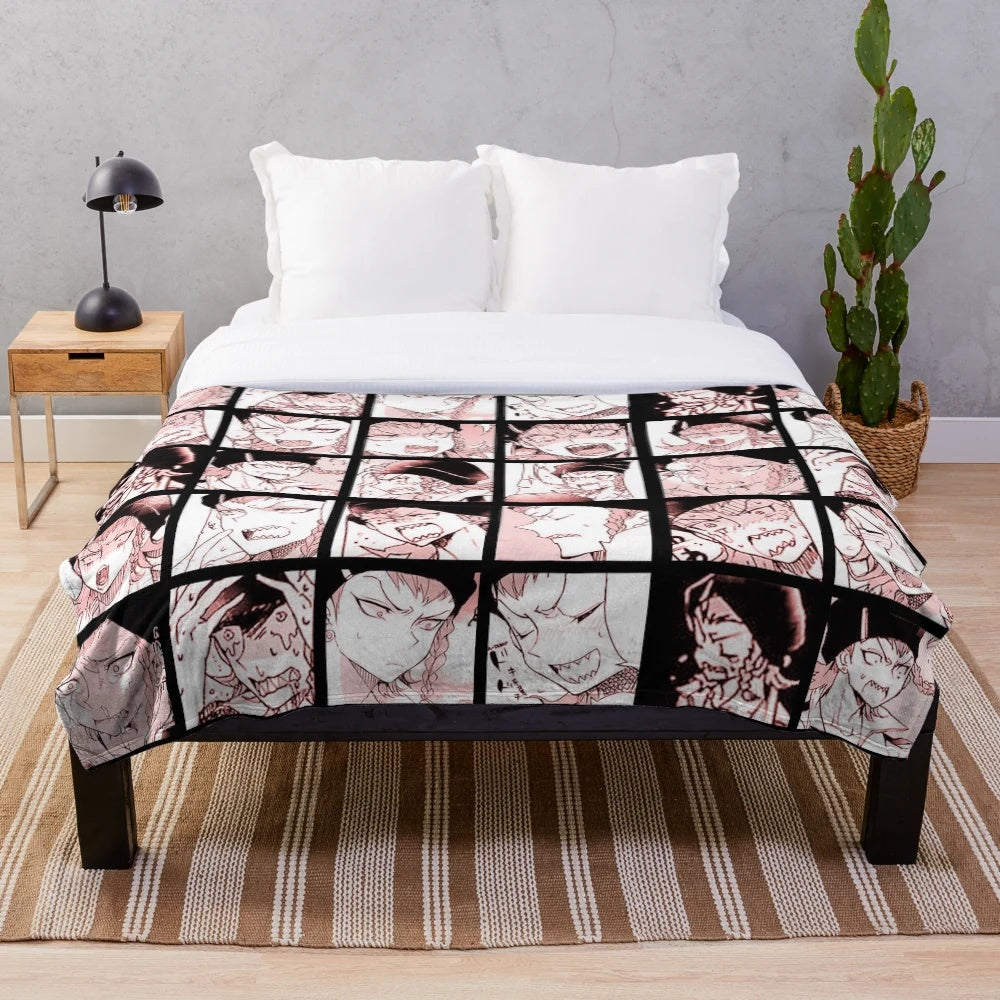 Colorful plush blanket featuring the character Kazuichi Souda from the anime series Danganronpa 2.