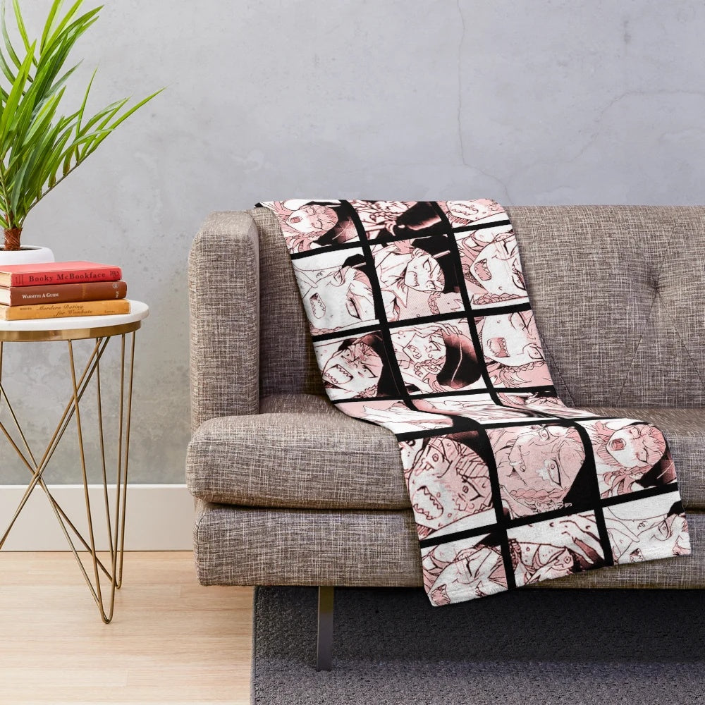 Colorful plush blanket featuring the character Kazuichi Souda from the anime series Danganronpa 2.