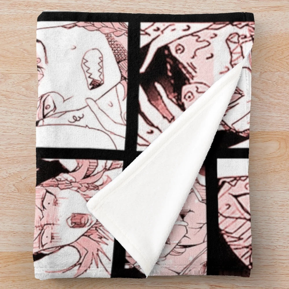Colorful plush blanket featuring the character Kazuichi Souda from the anime series Danganronpa 2.