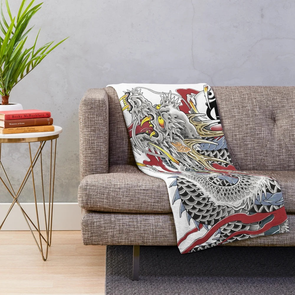 Kazuma Kiryu Yakuza Dragon Tattoo Plush Blanket