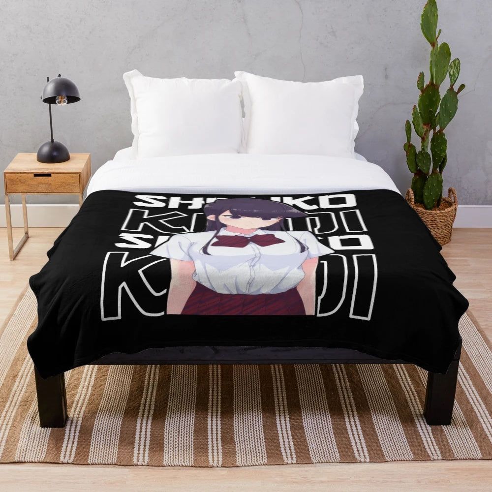Komi San Plush Blanket - Soft and Cozy Anime-Themed Decor