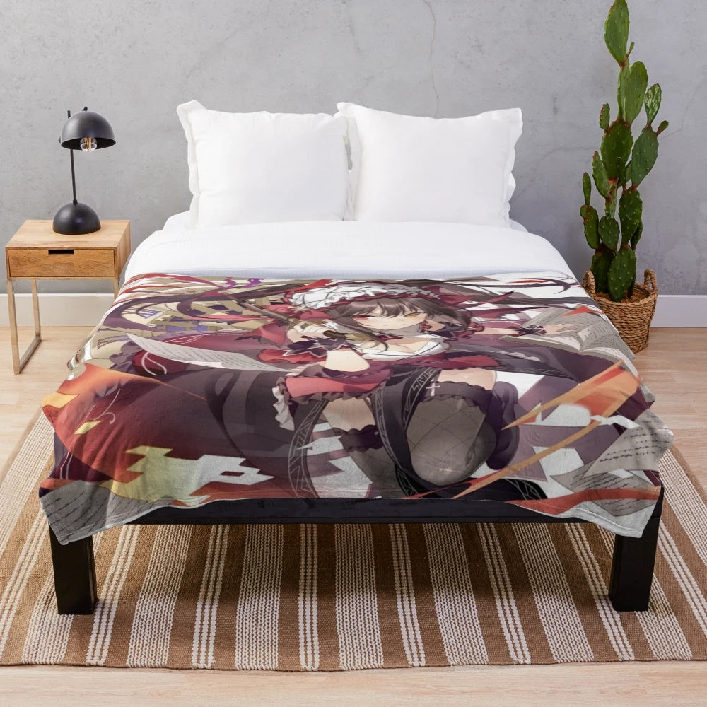 Kurumi Tokisaki anime-style plush blanket