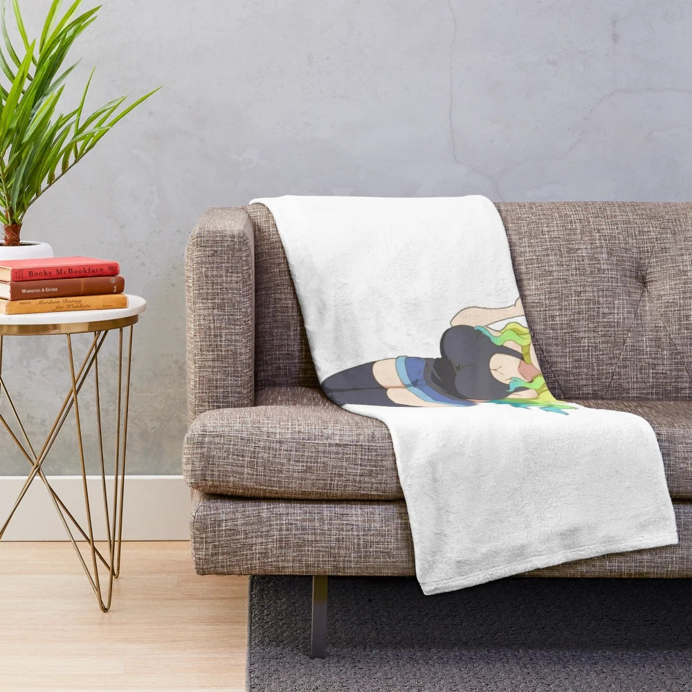 Anime-inspired Lucoa Kobayashi Maid Dragon plush blanket for anime fans
