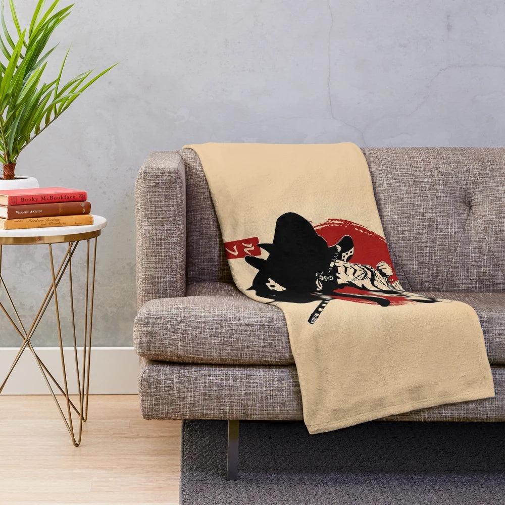 Luffy Wano inspired plush blanket featuring the main character from the popular anime series One Piece