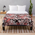 Anime-inspired Monkey D. Luffy plush blanket with manga panel collage design
