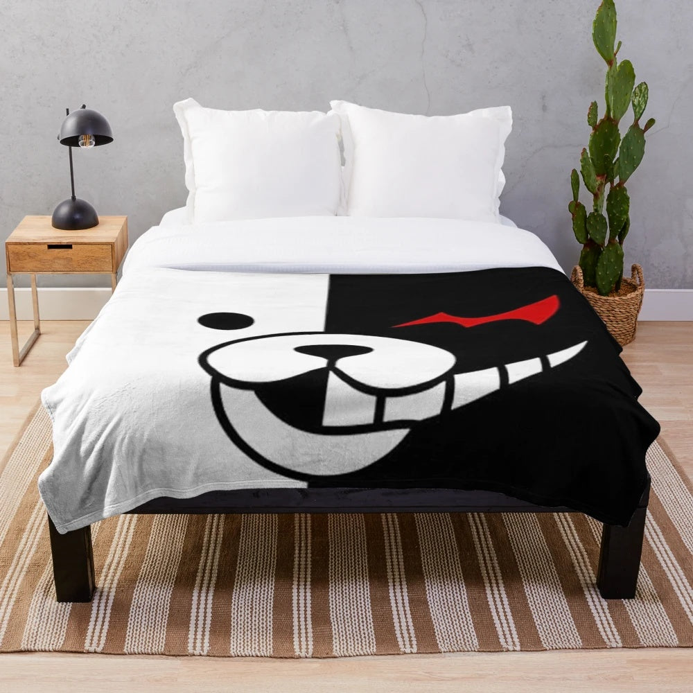 Monokuma plush blanket from the Danganronpa series