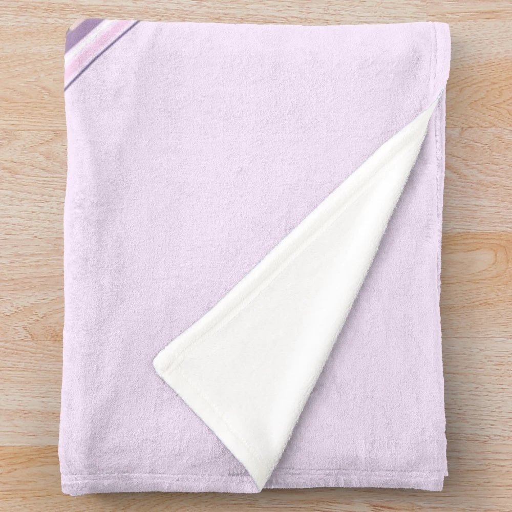 Anime-inspired plush blanket featuring the cute cat girl character Nekomata Okayu from Hololive
