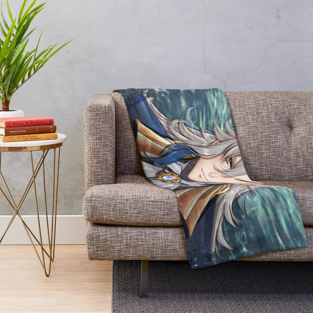 Cozy neuvillette (Genshin Impact) themed plush blanket