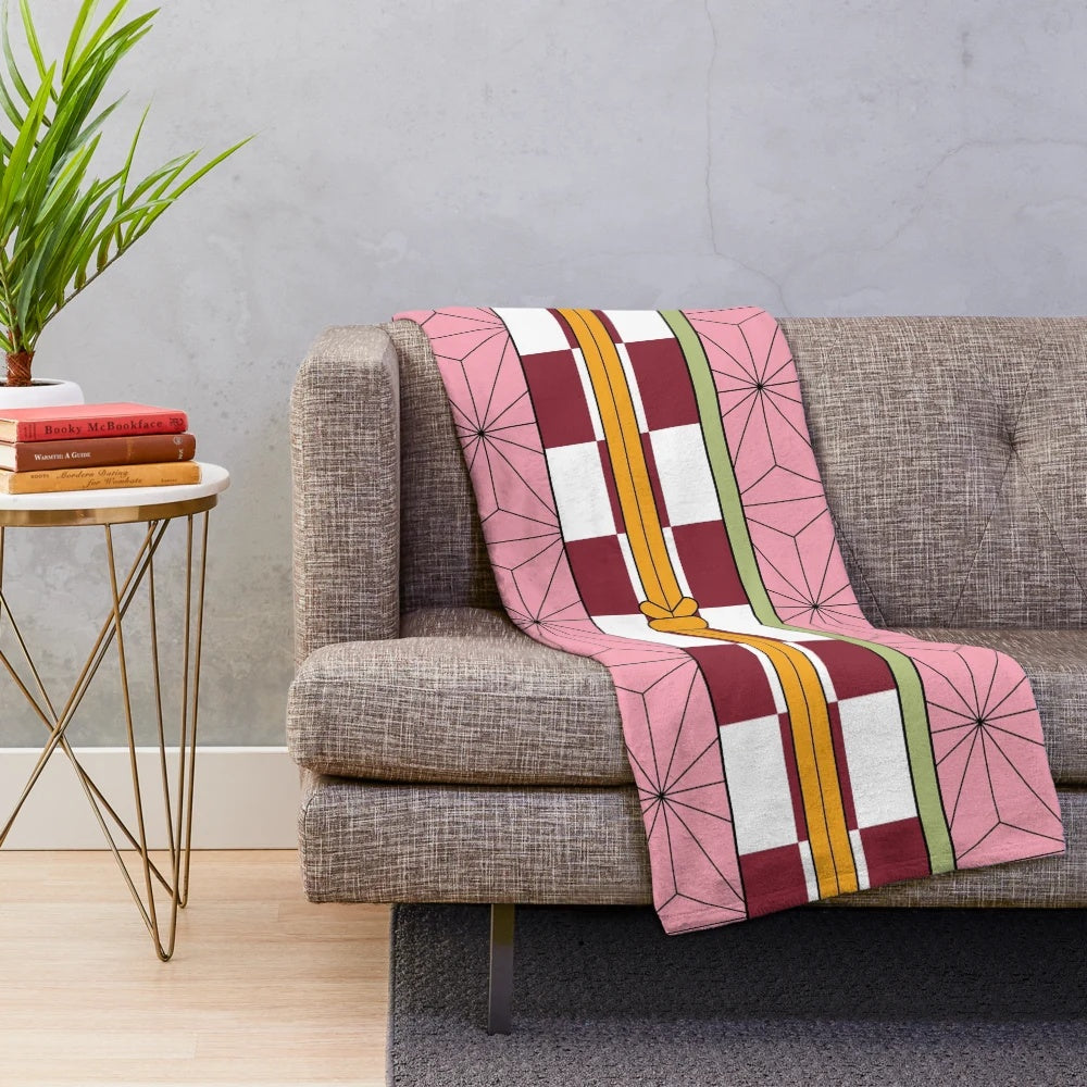 Soft and cozy plush blanket featuring the beloved character Nezuko Kamado from the anime series Demon Slayer