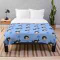 Cozy plush blanket featuring the Obey Me! character Lucifer's pattern design