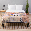 Obey Me themed plush blanket featuring fanart of the demon brothers