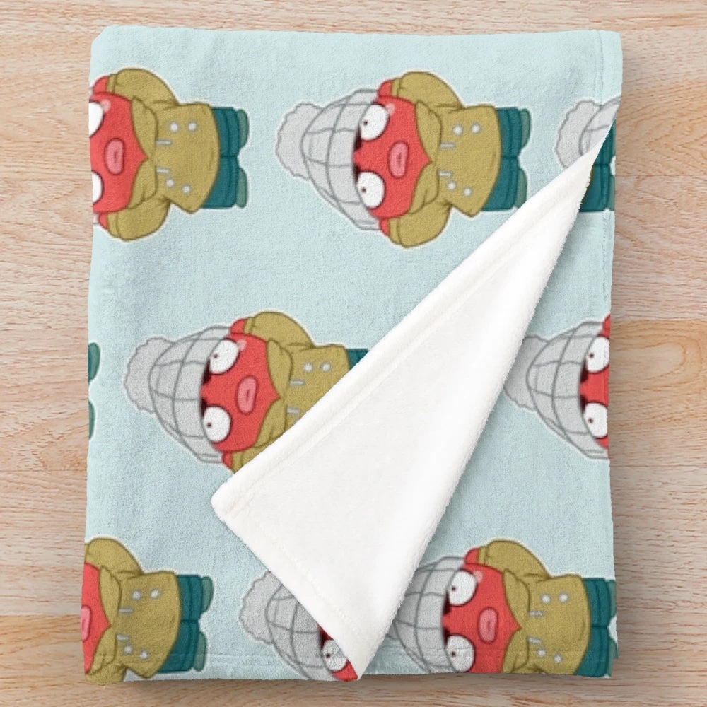 Anime-inspired plush blanket featuring the character Octo Ikalgo from Hunter x Hunter
