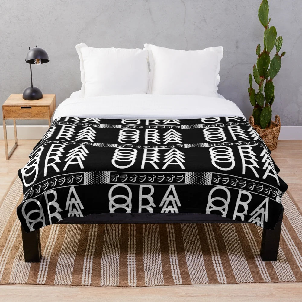 Ora ora ora anime-inspired plush blanket