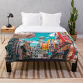 Anime-inspired Osaka blue plush blanket