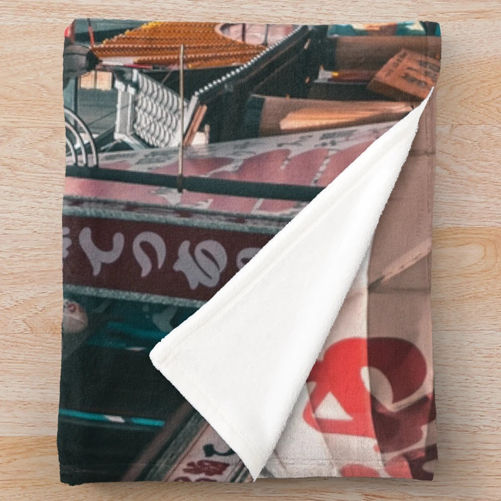 Anime-inspired Osaka blue plush blanket