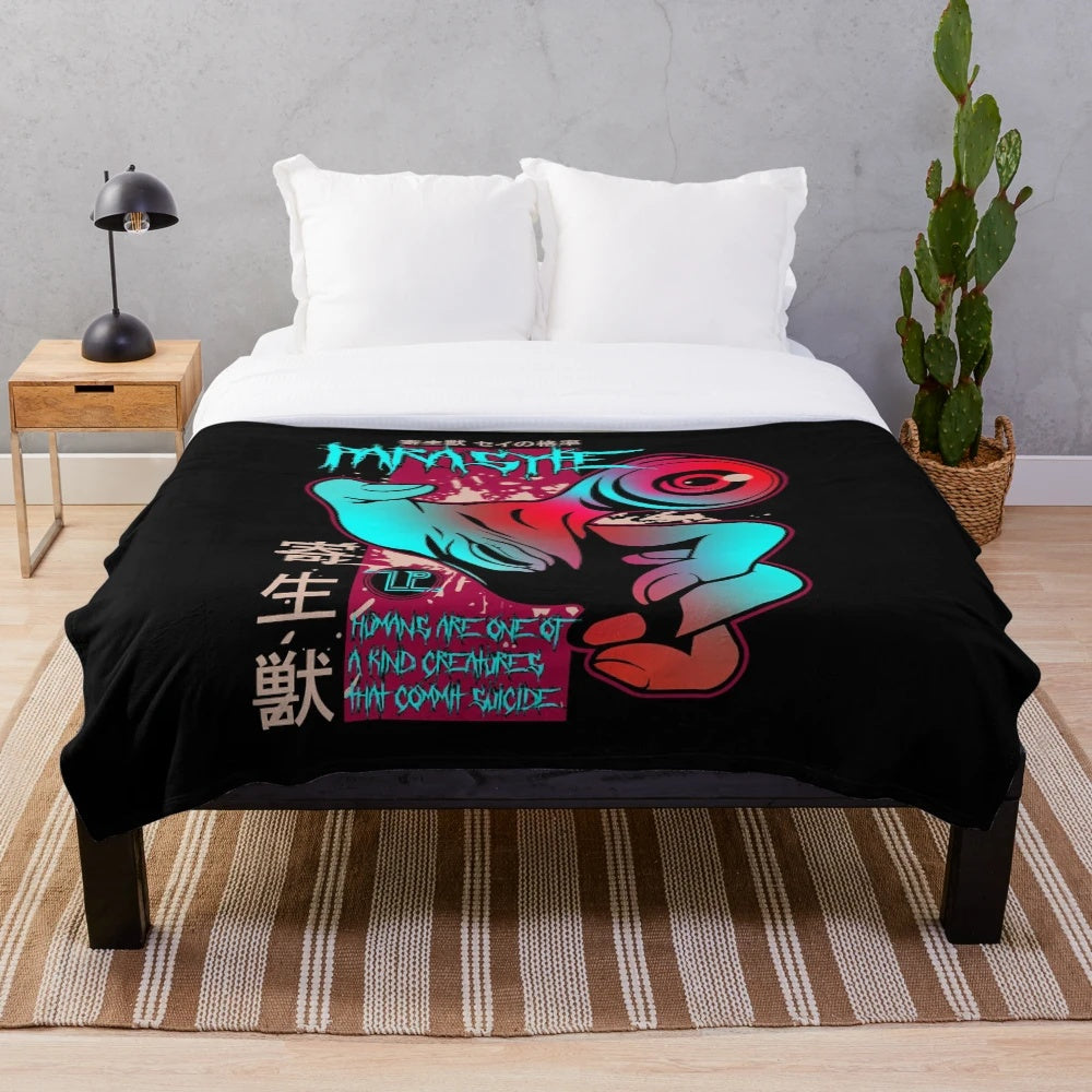 Parasyte the Maxim Plush Blanket featuring Migi and Izumi Shinichi