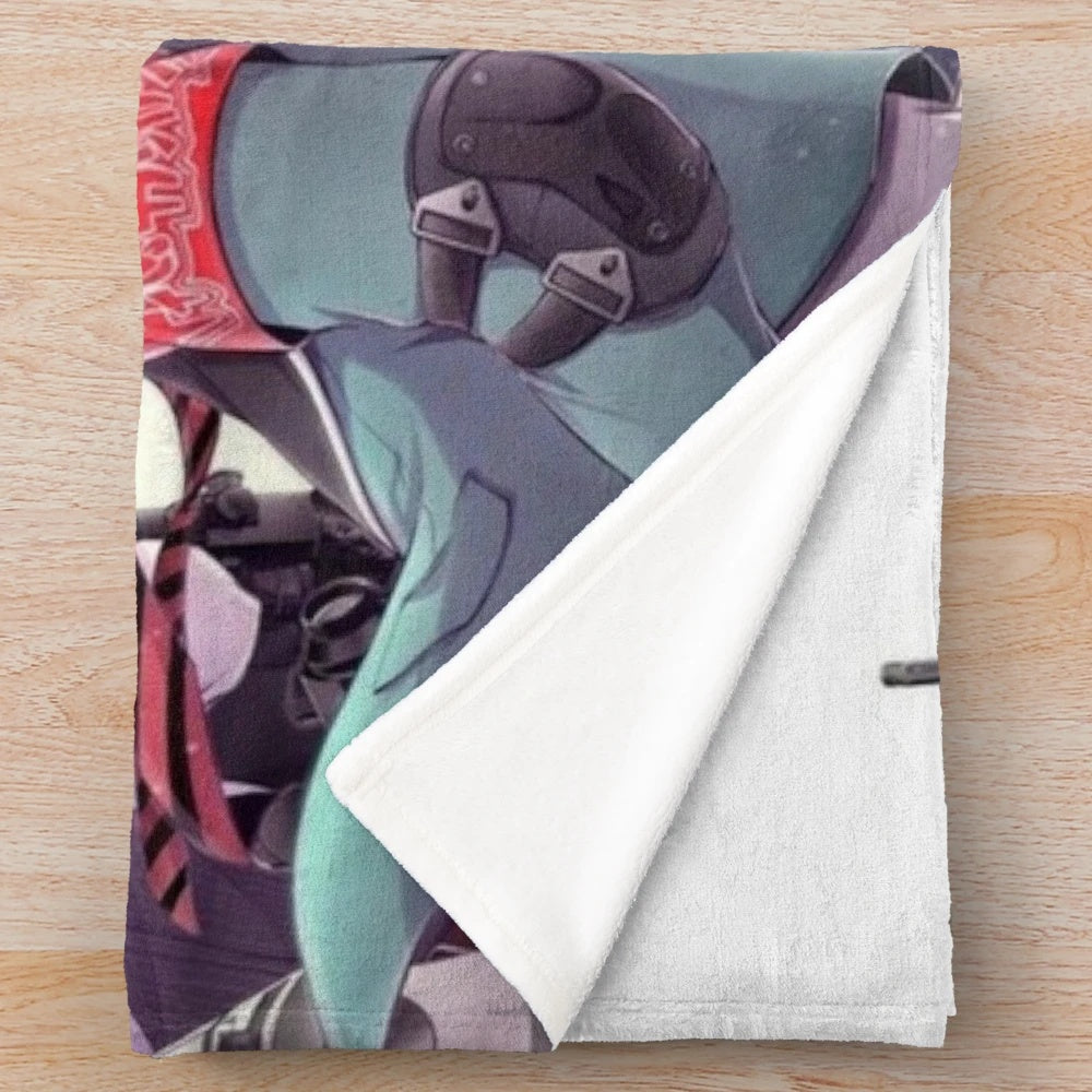 Aoharu x Machinegun inspired plush blanket featuring the main characters