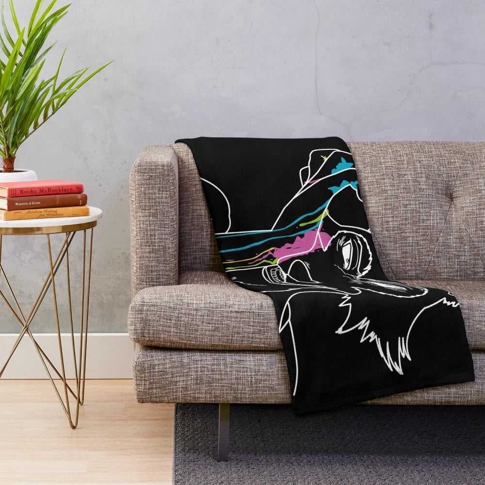 Beastars-inspired plush blanket with a paint scene design featuring Legosi