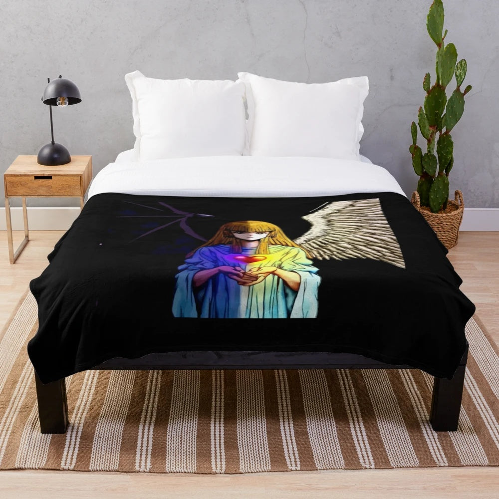 Soft and cozy plush blanket featuring a Change of Heart design inspired by the popular anime series Yu-Gi-Oh