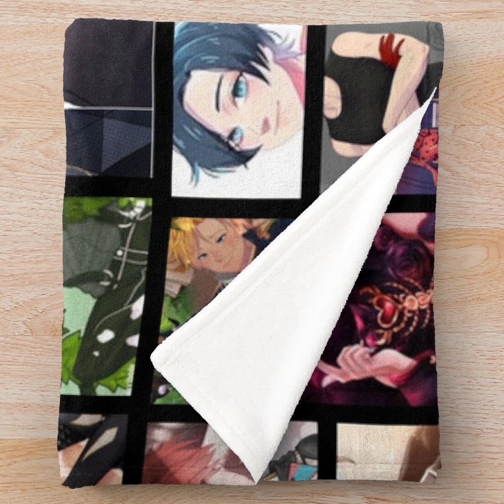 Anime-inspired plush blanket featuring the Seven Brothers from the popular "Obey Me" series