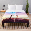 Anime-inspired plush blanket featuring characters from the popular movie "Your Name