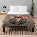 Soft, plush blanket with anime-inspired design
