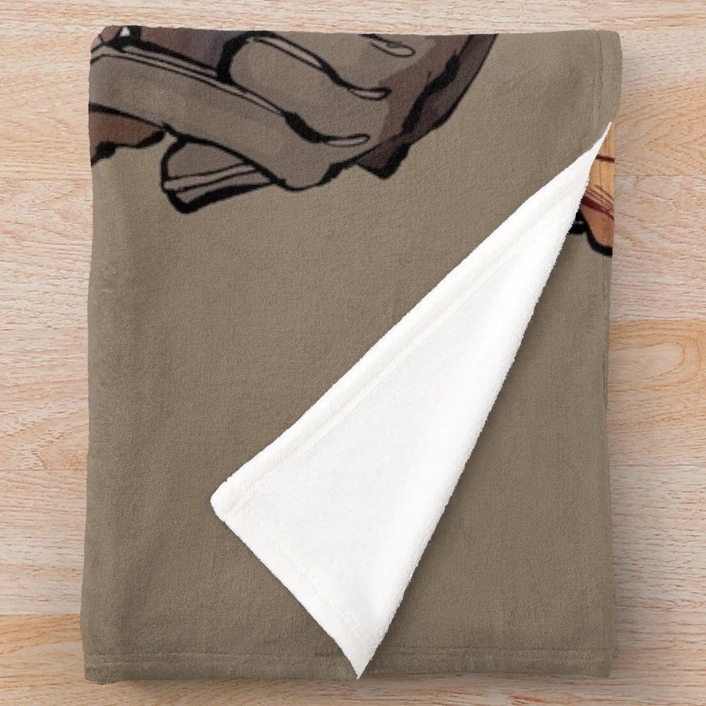 Soft, plush blanket with anime-inspired design