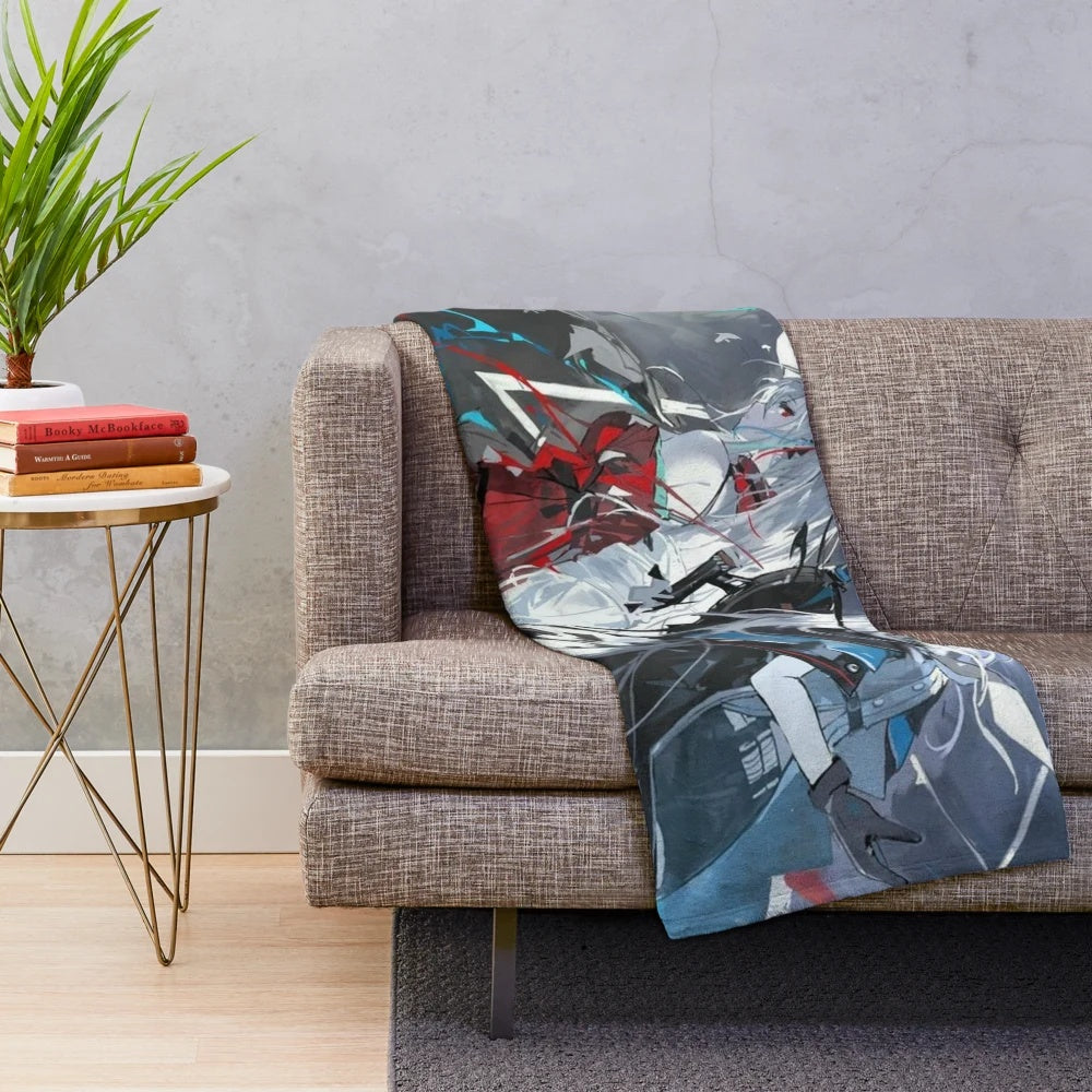 Soft and cozy anime-inspired plush blanket featuring the character Skadi