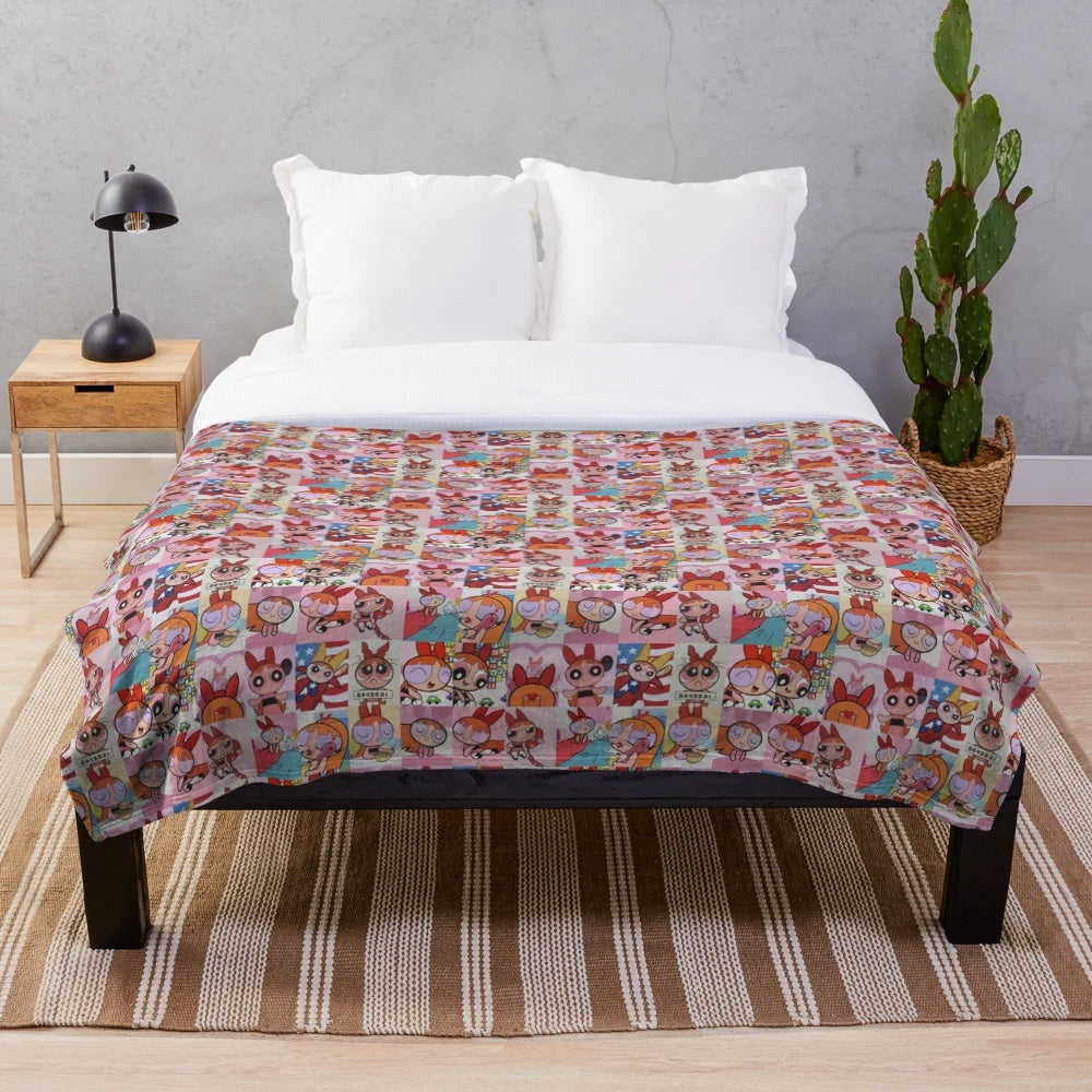 Anime-inspired plush blanket with soft, cozy design