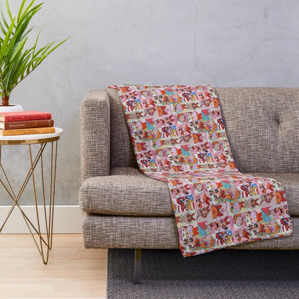Anime-inspired plush blanket with soft, cozy design