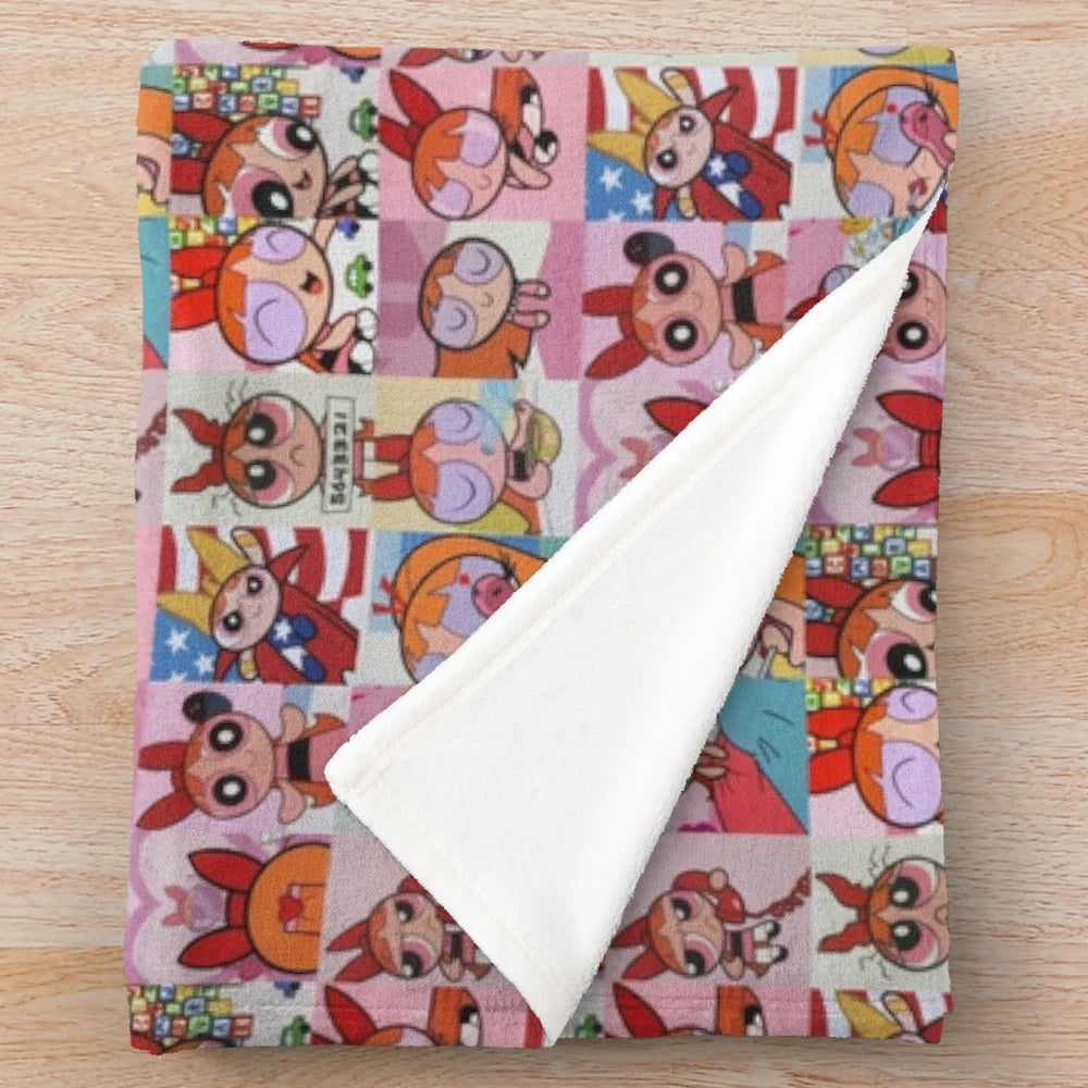 Anime-inspired plush blanket with soft, cozy design