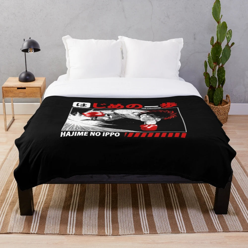 Soft and cozy plush blanket featuring the characters from the anime Hajime No Ippo