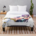 Hentai-themed plush blanket featuring an anime waifu character