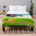 Howl's Moving Castle inspired plush blanket with anime and cartoon design