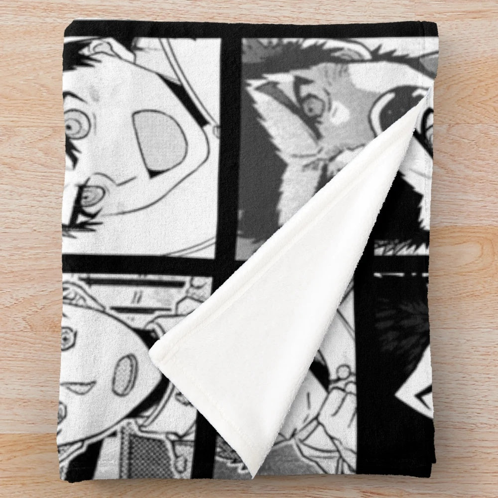 Anime inspired plush blanket featuring Kiyotaka Ishimaru and Mondo Owada from the Danganronpa series