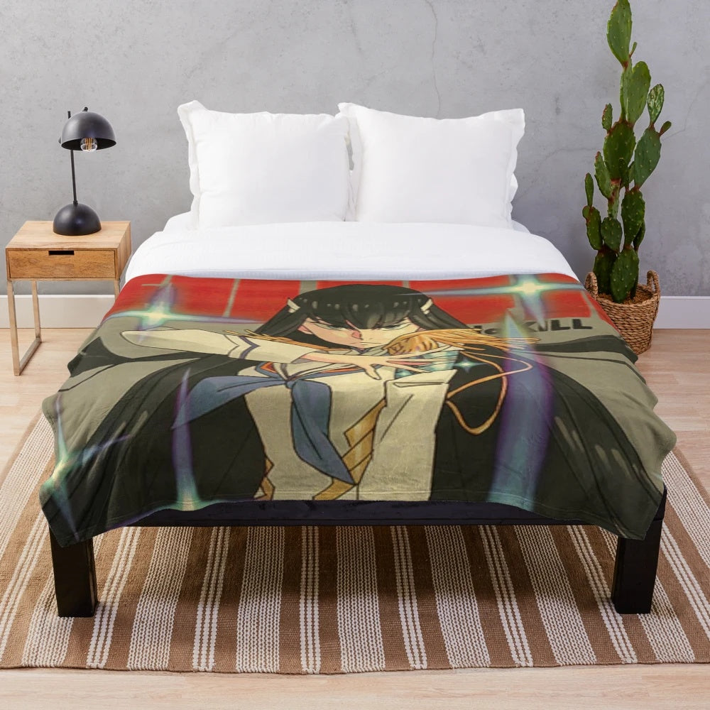 Soft and cozy plush blanket featuring the characters and artwork from the popular anime series Kill La Kill