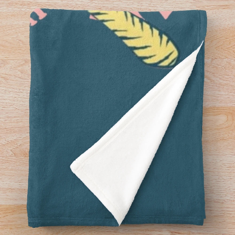 Anime inspired plush blanket featuring characters from Urusei Yatsura